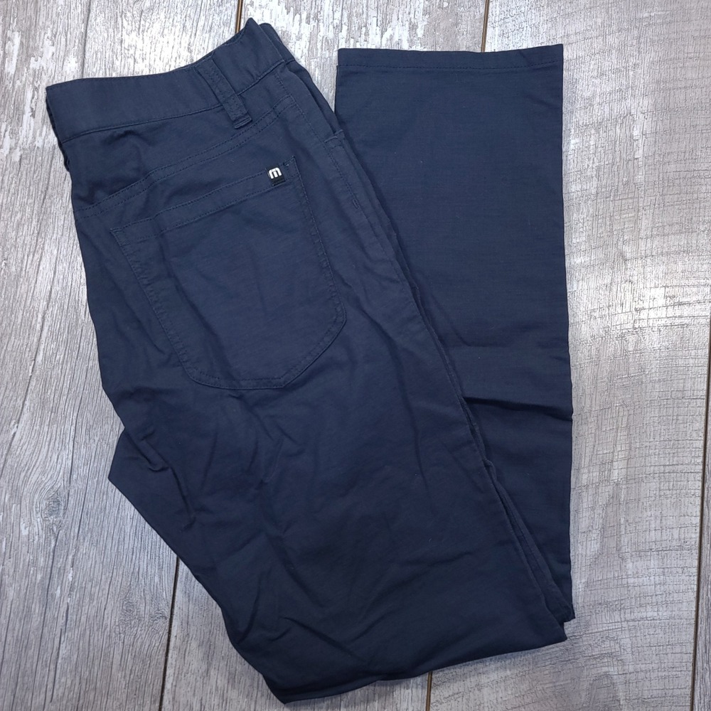 Travis Mathew Golf Pants Men 32 Navy Blue Performance Straight Leg 5-Pocket